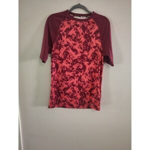 SB Tech Training CoolPlay Mens Small Red Maroon Abstract Print Performance Shirt